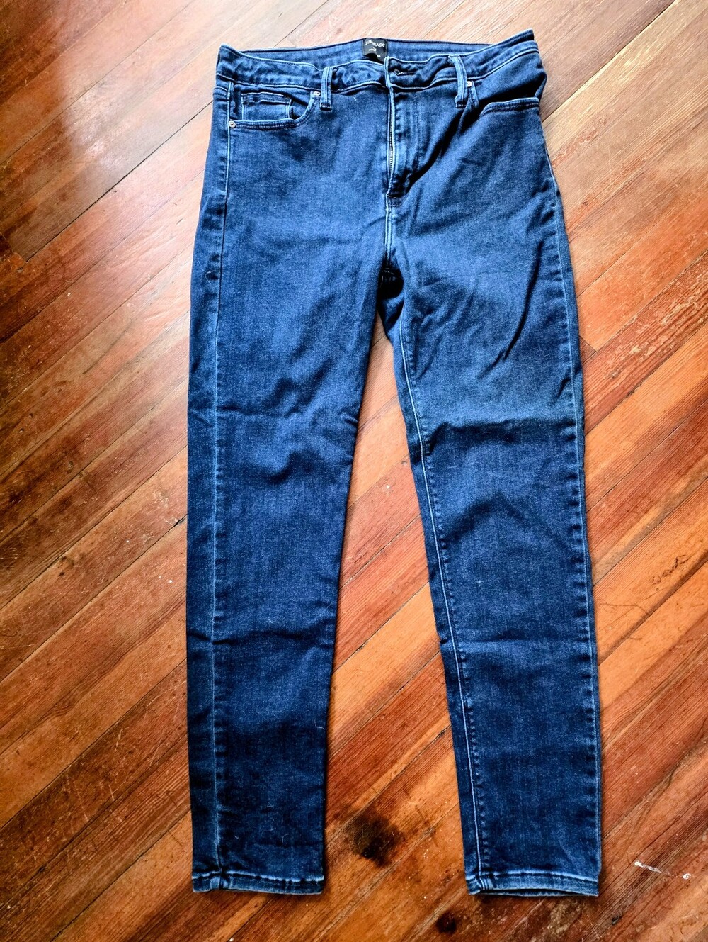 Just Black Dark Indigo Skinny Jeans Sz 14/33 Stretch Short
